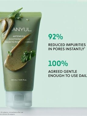 Hanyul Artemisia Soothing 2-in-1 Mask to Foam Cleanser - Korean Skin Care